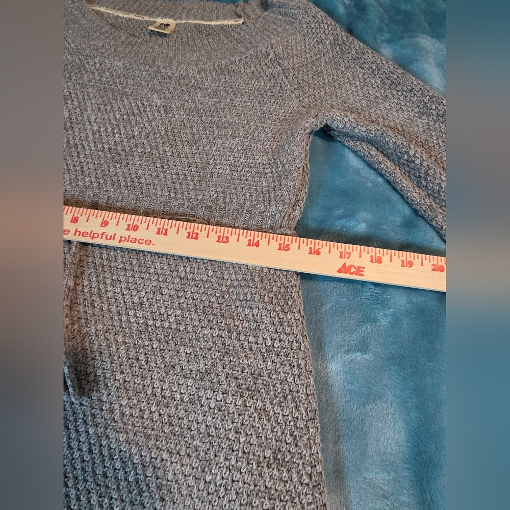 Roxy Heather Gray Knit Mini Dress W/tie waist - Picture 8 of 14